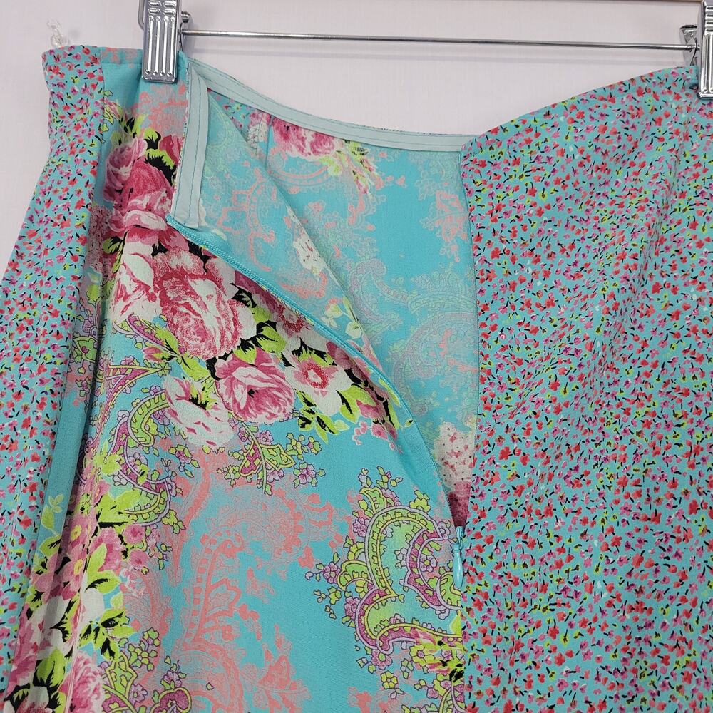 Y2K Floral Mixed Patchwork Print Maxi Skirt sz 12 Multicolor Boho Fairy Cottage - Picture 7 of 7